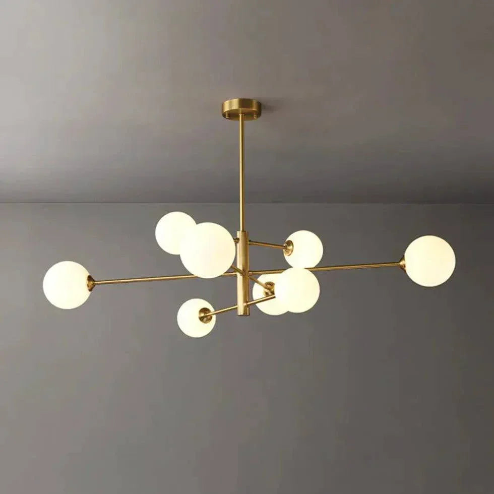 Suspension Blanche À Plusieurs Boules En Verre - Clowas.fr