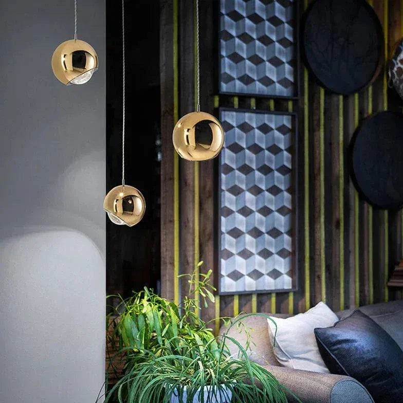 Lustre Boule Doré Créatif Design Moderne - Clowas.fr