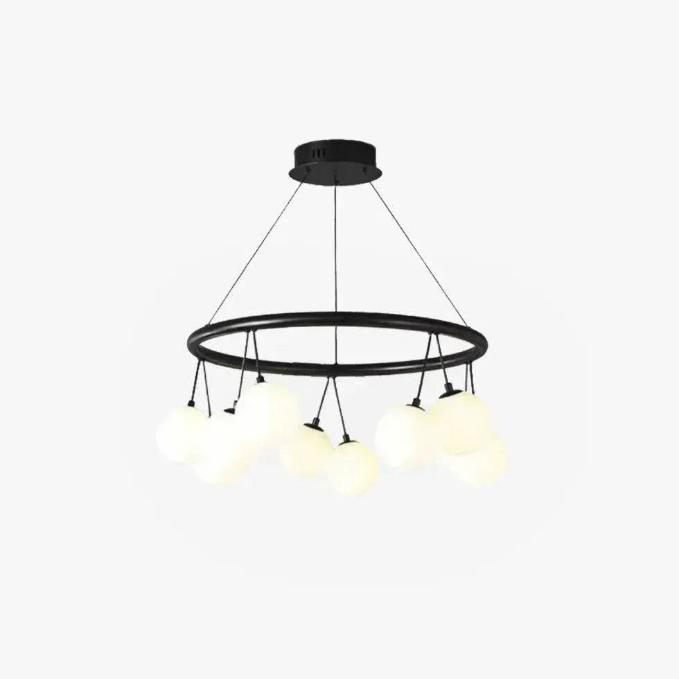 Lustre À Cadre Rond Noir Pour Restaurant - Clowas.fr