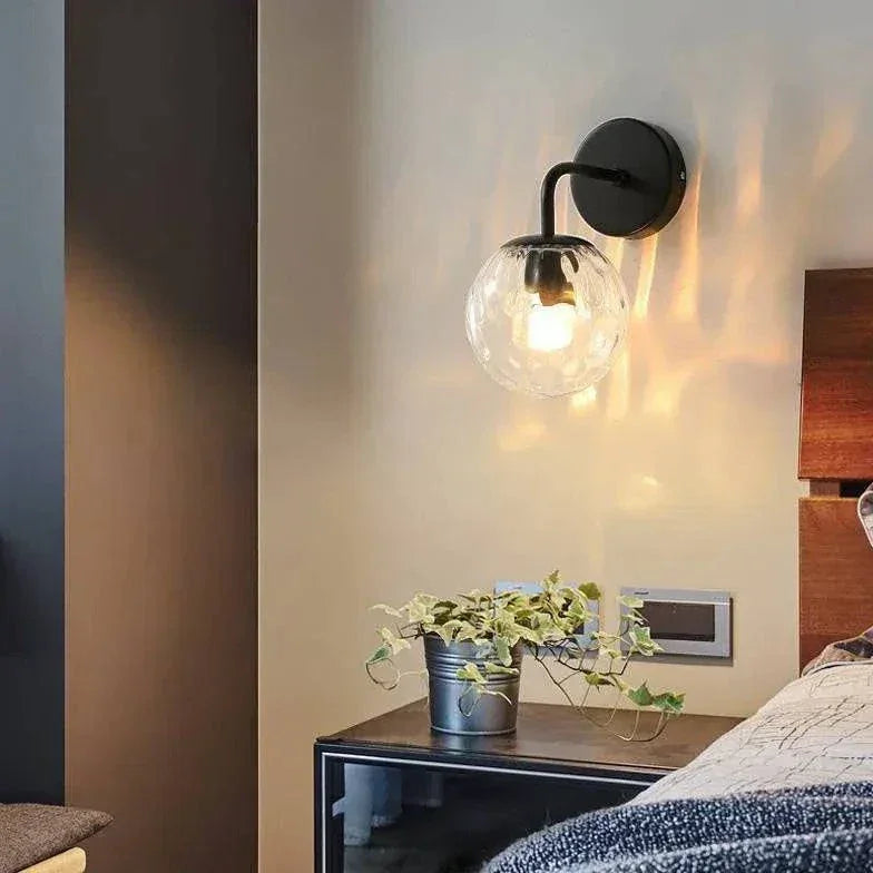 Applique De Chevet Boule En Verre Transparent - Clowas.fr