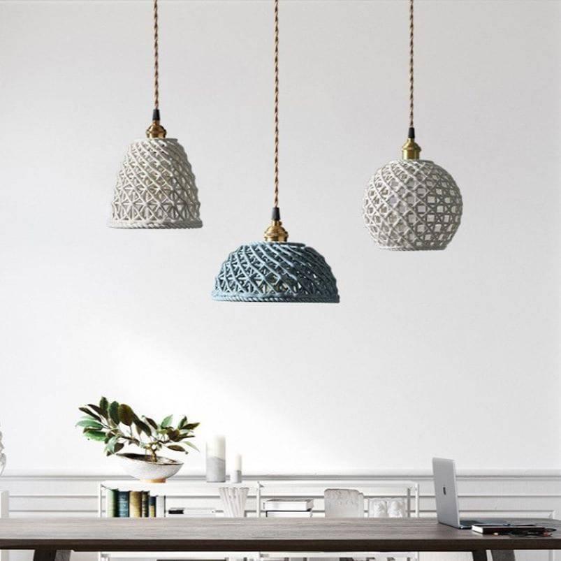 Lampe Suspendue Moderne Avec Abat-Jour En Céramique Blanche - Clowas.fr