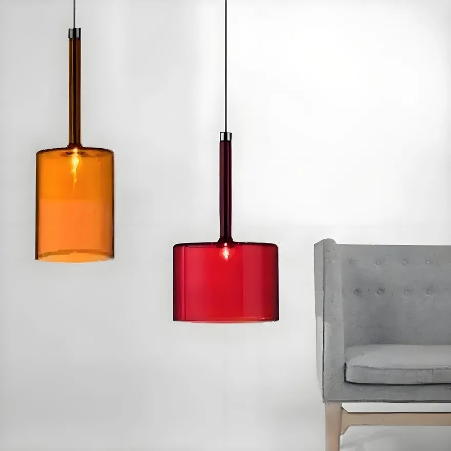 Suspension Simple Verre Cylindrique pour Salle à Manger