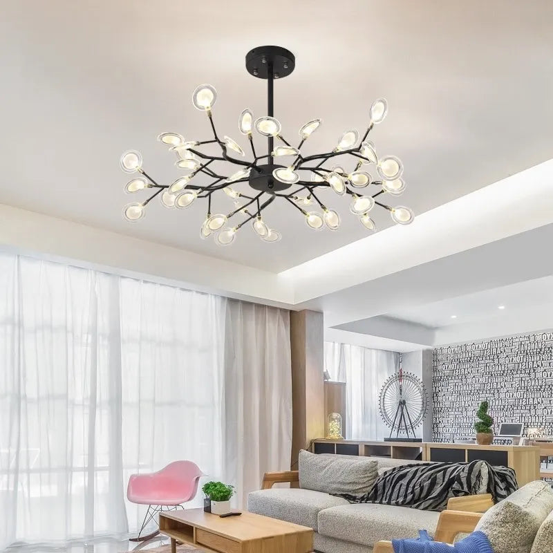 Lustre Moderne en Forme de Branches de Luxe pour Salon