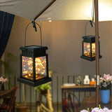 Lanterne Solaire Extérieur à Suspendre LED Portable Noire pour Jardin