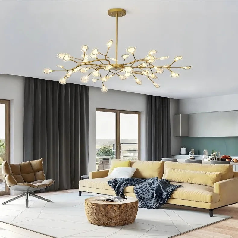 Lustre Moderne en Forme de Branches de Luxe pour Salon