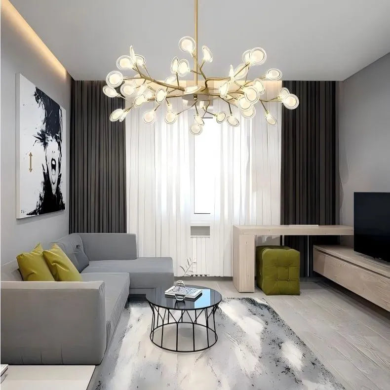 Lustre Moderne en Forme de Branches de Luxe pour Salon