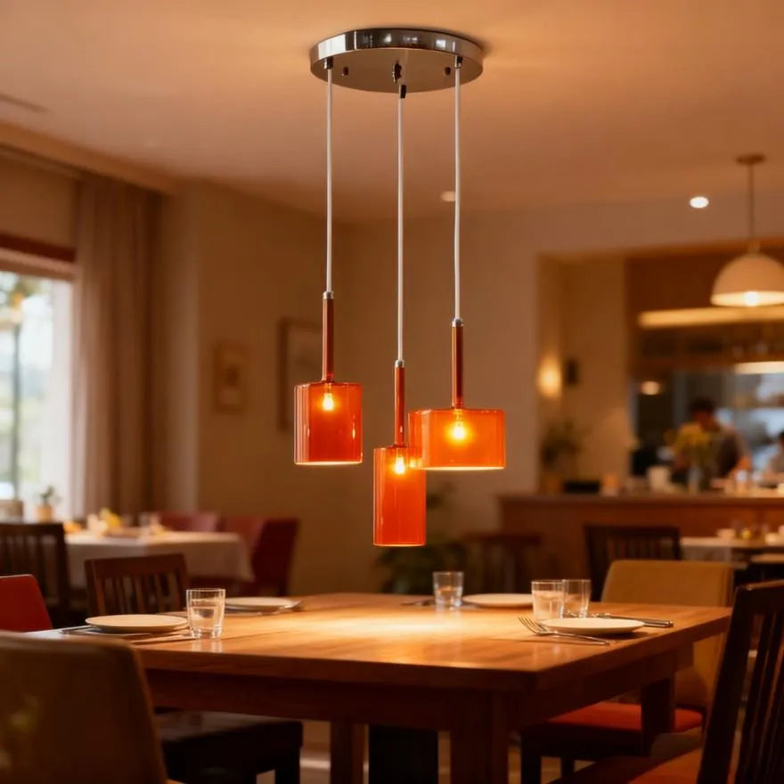 Suspension Simple Verre Cylindrique pour Salle à Manger