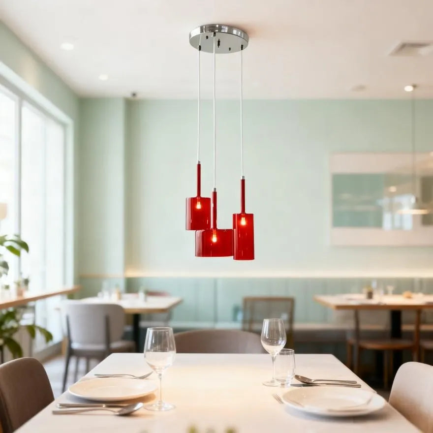 Suspension Simple Verre Cylindrique pour Salle à Manger