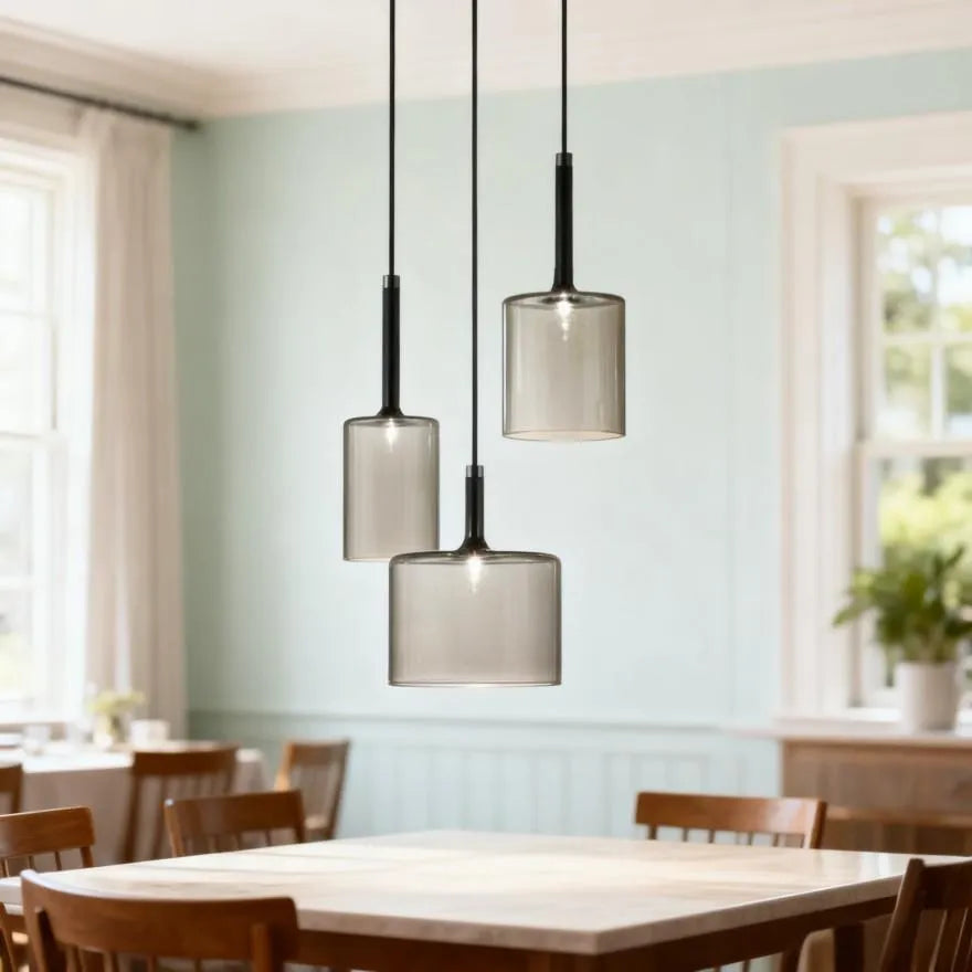 Suspension Simple Verre Cylindrique pour Salle à Manger