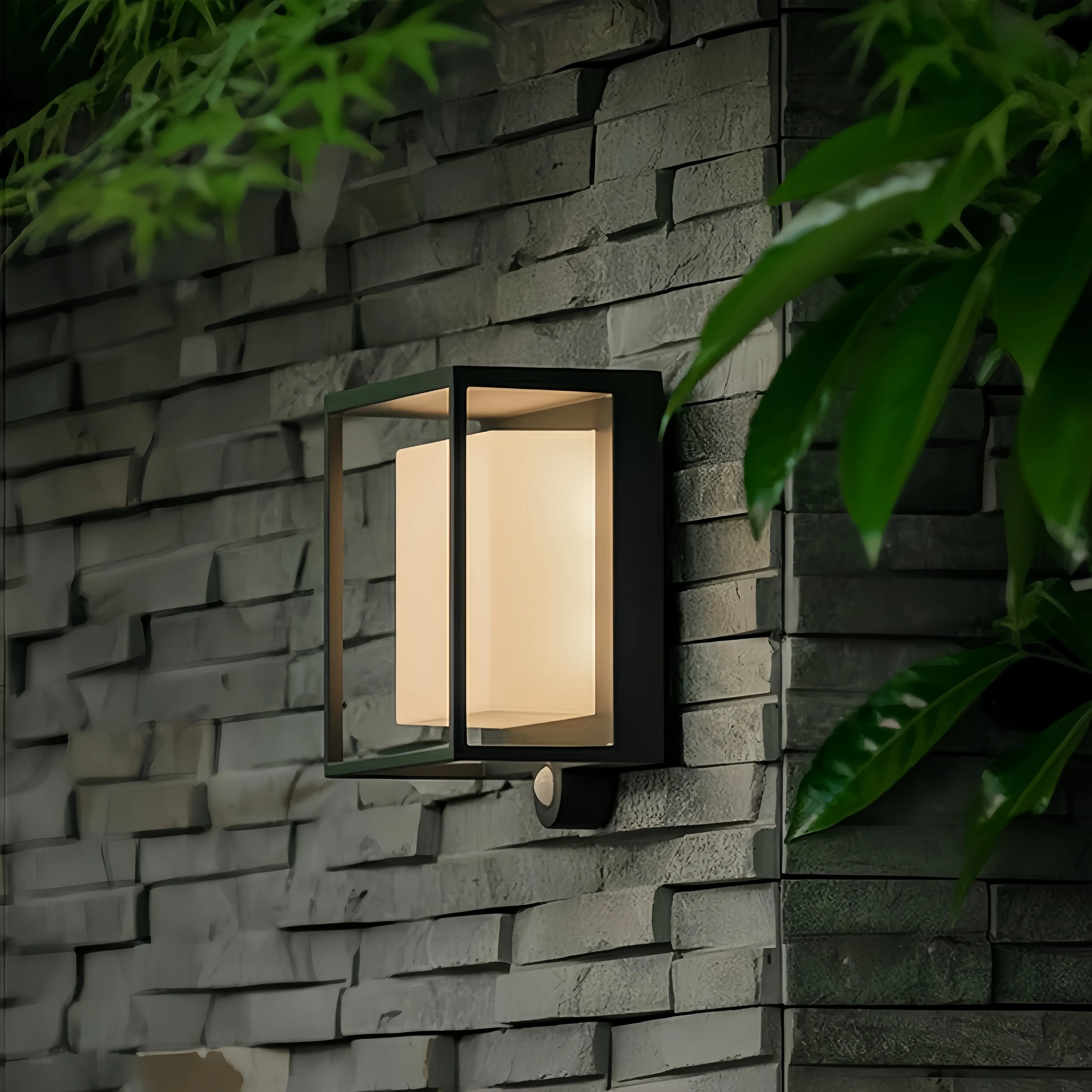 Applique Murale Extérieure LED Carrée avec Détecteur de Mouvement Moderne