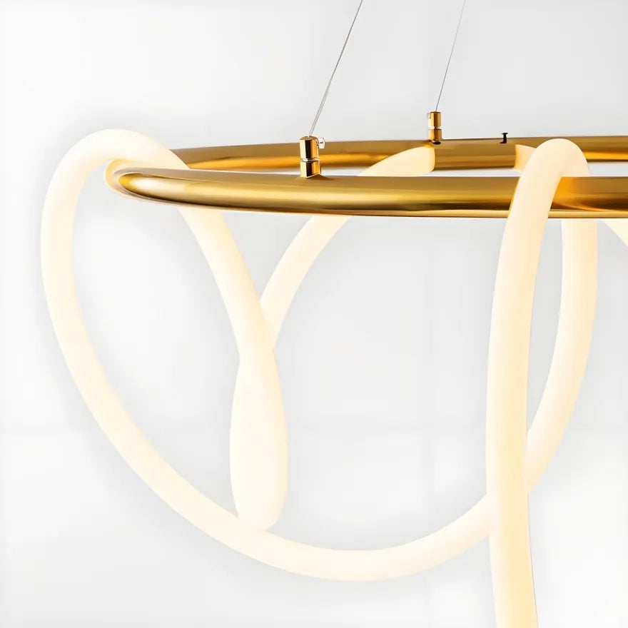 Suspension LED Anneau Créative Forme Note pour Salle à Manger