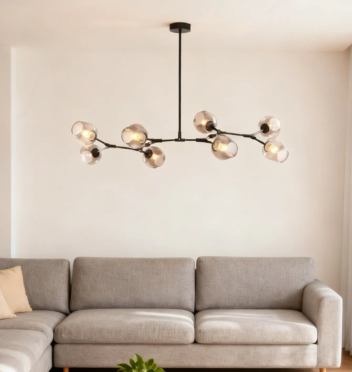 Lustre Créatif en Verre Moléculaire Rotatif pour Salon