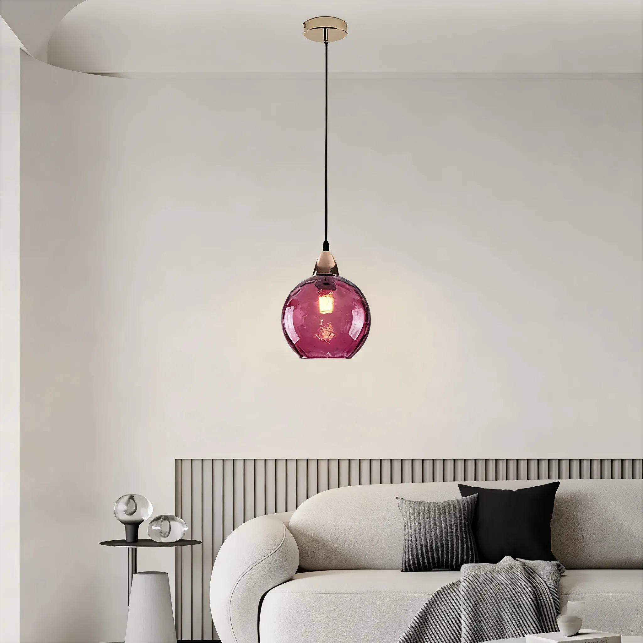 Suspension Boule Verre Effet Eau Nordique Salle À Manger