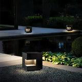 Lampadaire Solaire d’Allée de Jardin Sans Fil Noir Style Art Déco