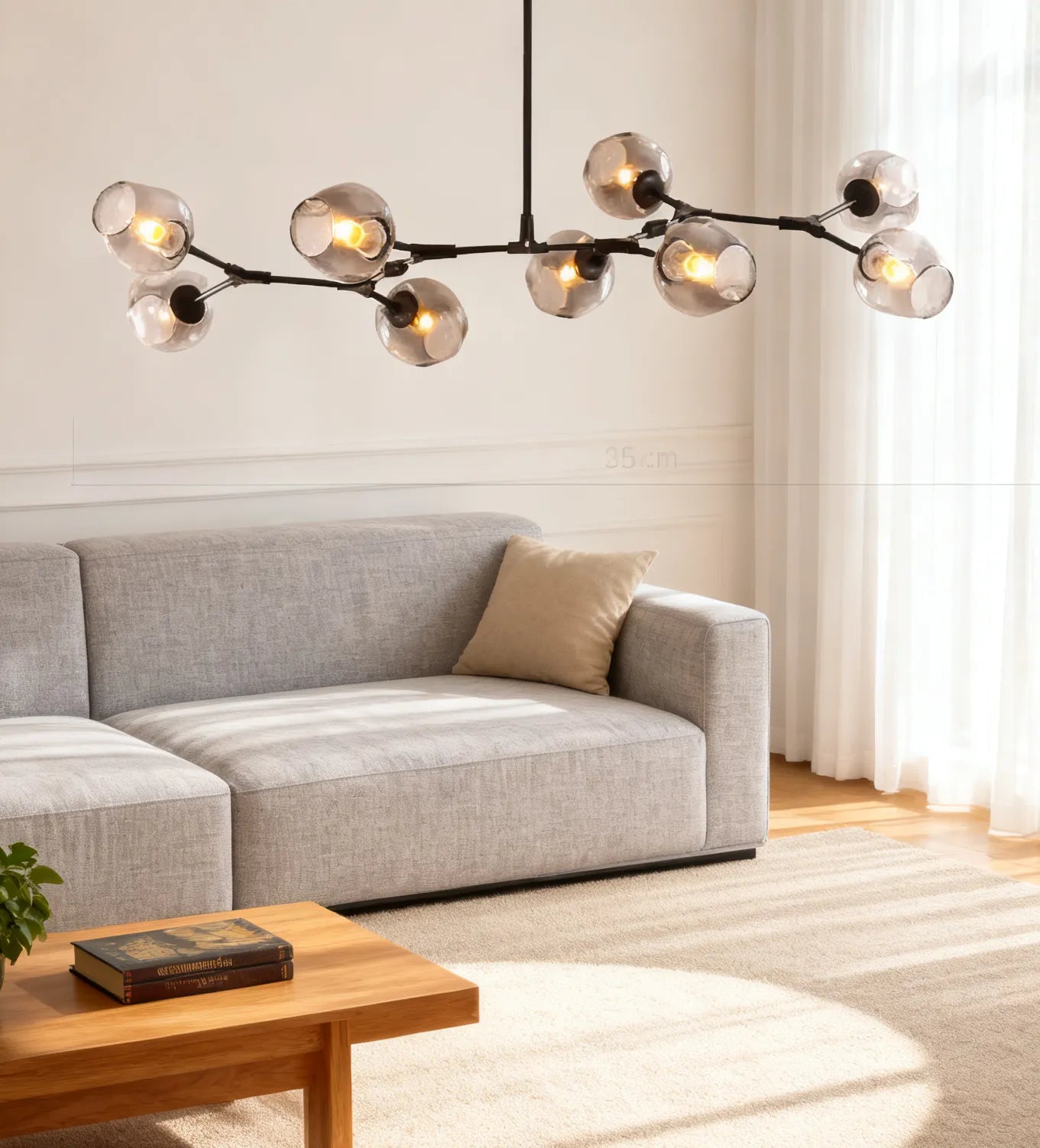 Lustre Créatif en Verre Moléculaire Rotatif pour Salon