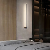 Applique Murale LED Noire Linéaire Minimaliste Rotative pour Chambre