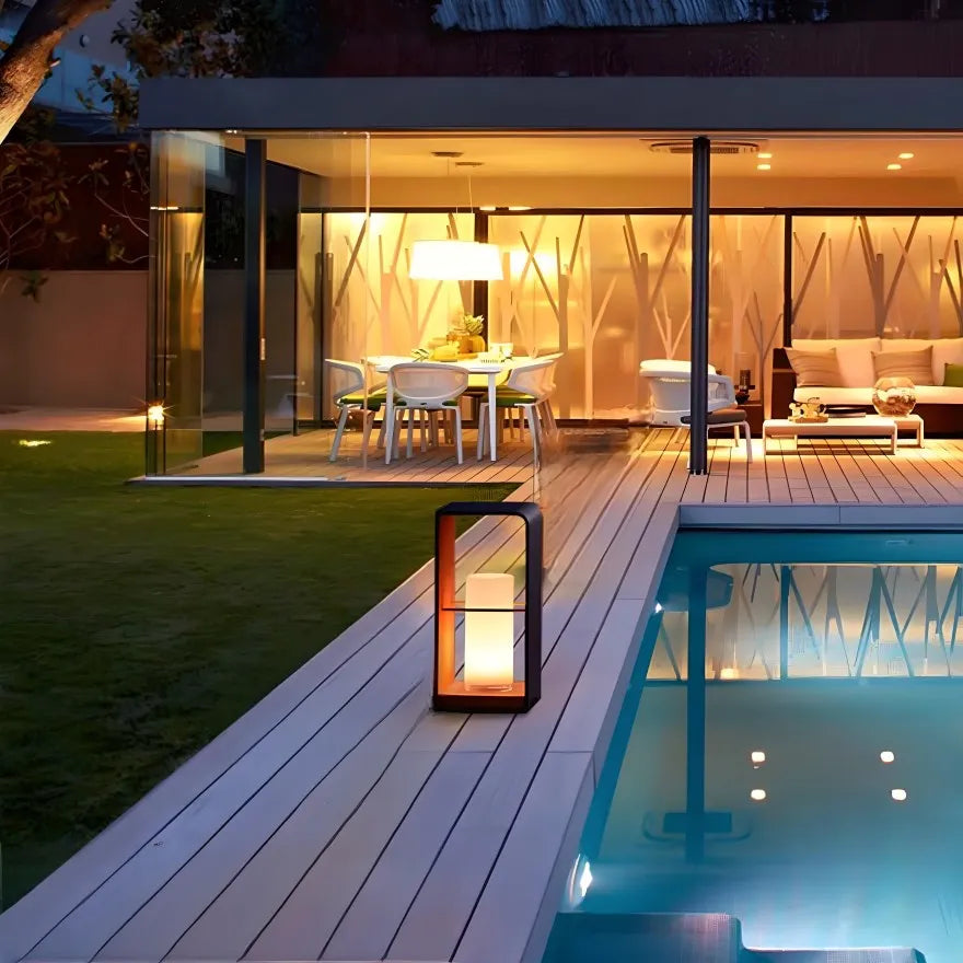 Lampadaire Solaire Simple et Étanche pour Terrasse Extérieure