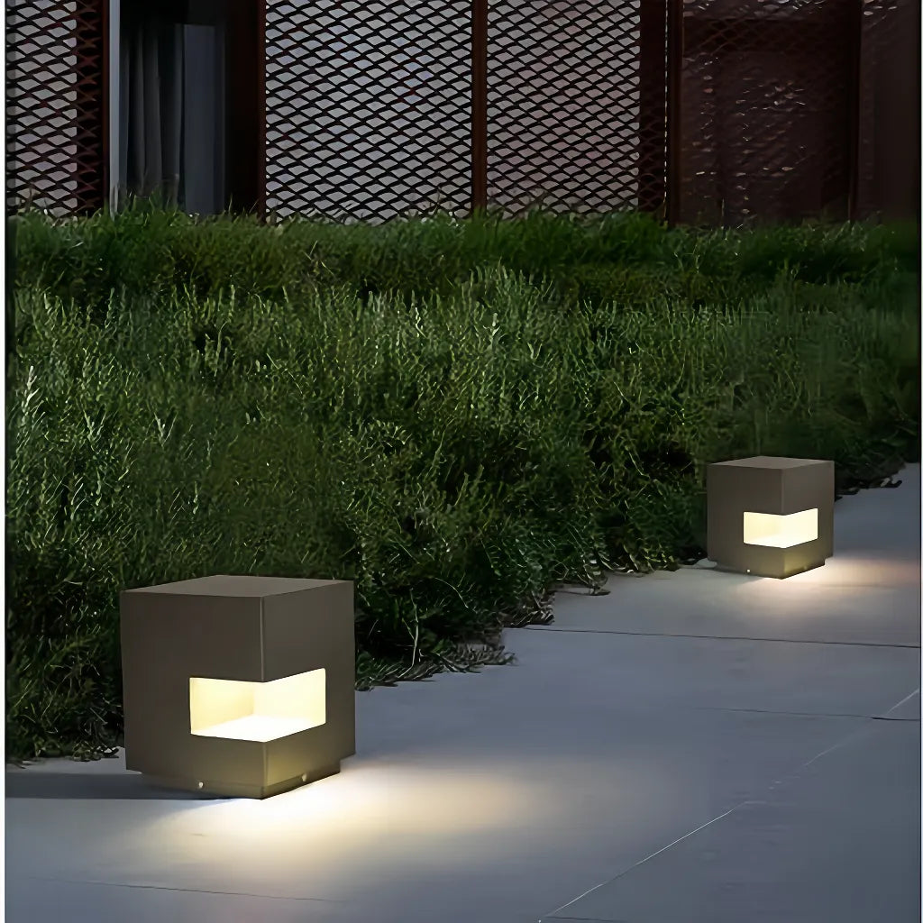 Lampadaire Solaire d’Allée de Jardin Sans Fil Noir Style Art Déco