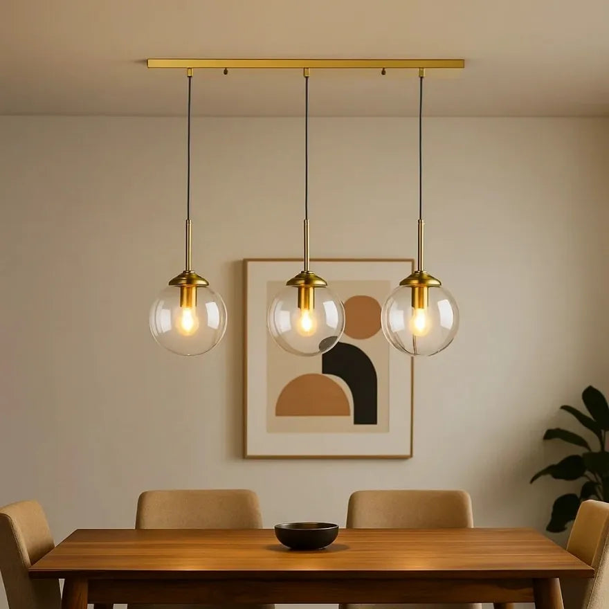 Suspension Boule en Verre Minimaliste pour Salle à Manger