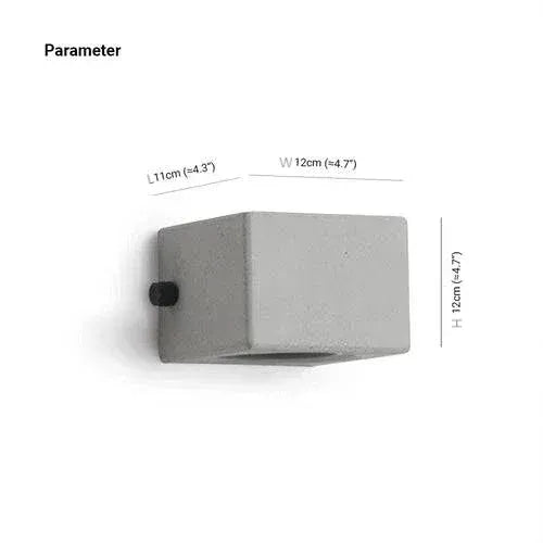Applique Murale Extérieure Parallélépipède Rectangle en Ciment Gris Up Down