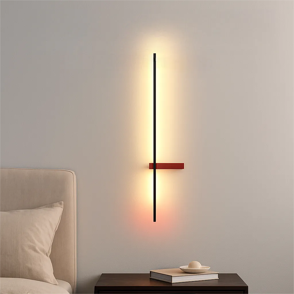 Applique Murale Linéaire LED Design Croisé Minimaliste pour Chevet