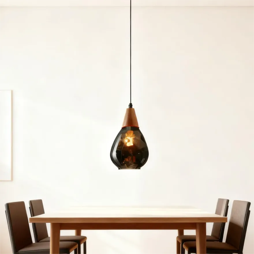 Suspension Goutte d'Eau en Verre Vintage pour Salle à Manger