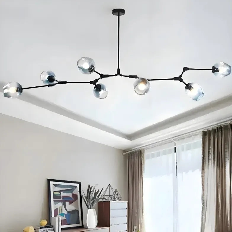 Lustre Créatif en Verre Moléculaire Rotatif pour Salon