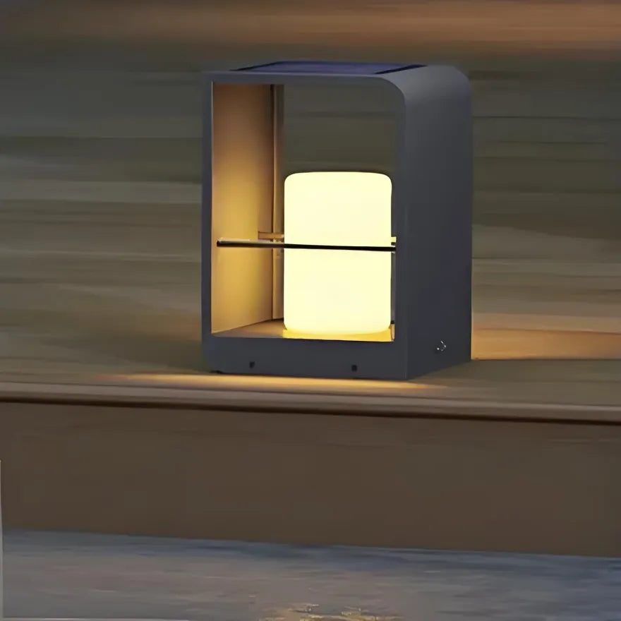 Lampadaire Solaire Simple et Étanche pour Terrasse Extérieure
