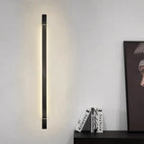 Applique Murale LED Noire Longue Minimaliste avec Tube Rotatif 350°