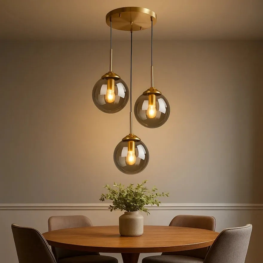 Suspension Boule en Verre Minimaliste pour Salle à Manger