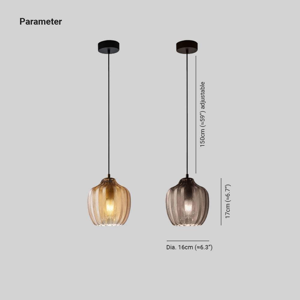 Pendre Vintage En Verre Brun À Rayures - Clowas.fr