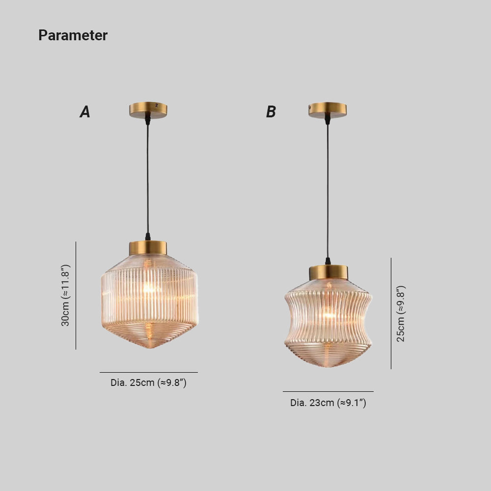 Suspension LED en verre géométrique gris fumé