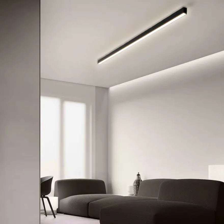 Plafonnier LED Barre Noir Dimmable Minimaliste pour Salon