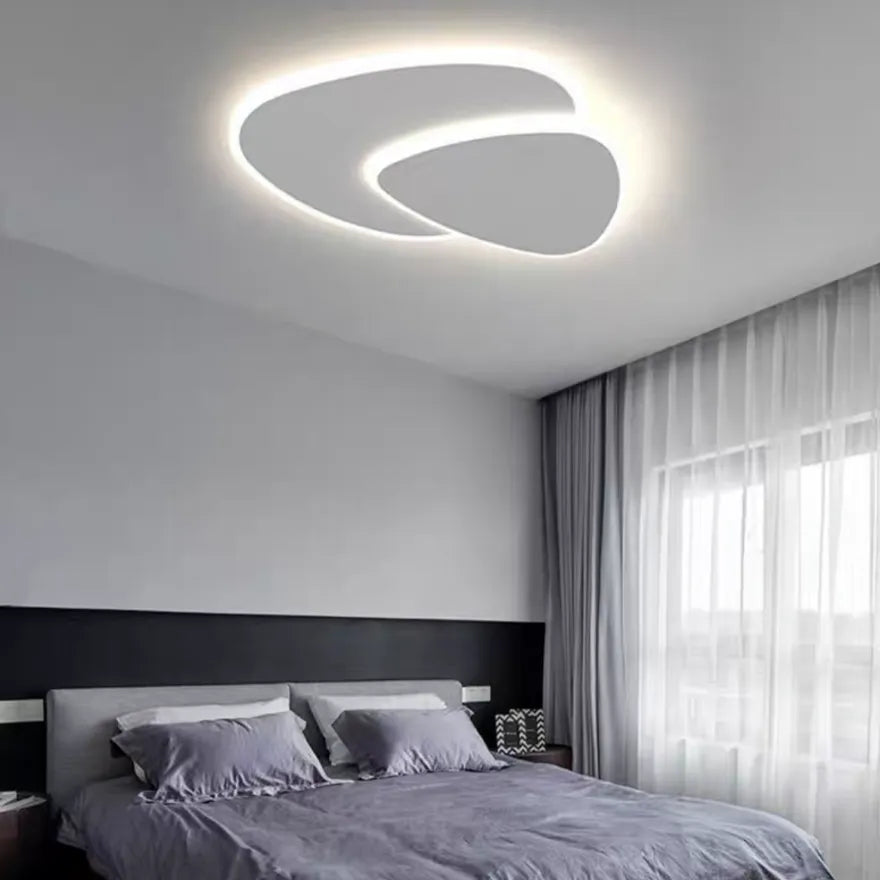 Plafonnier LED Moderne Triangulaire à Double Couche Blanc