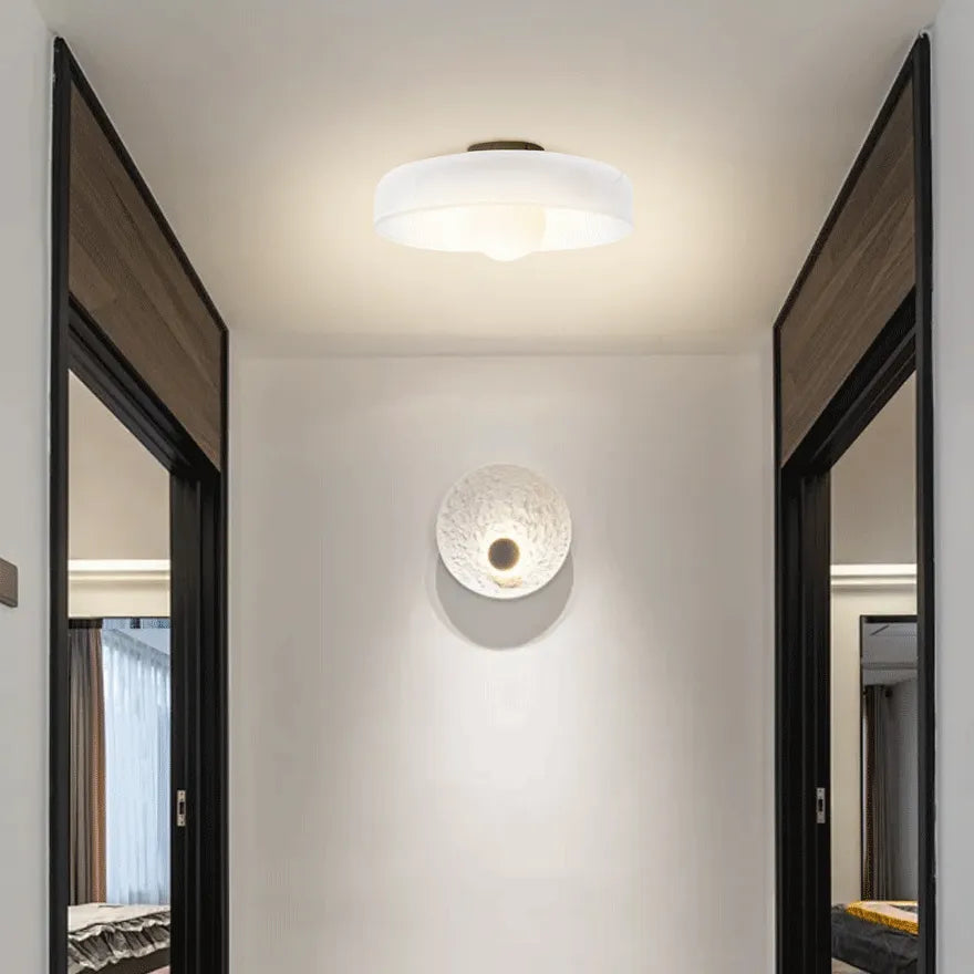 Plafonnier Coupelle en Verre Vintage Pour Couloir