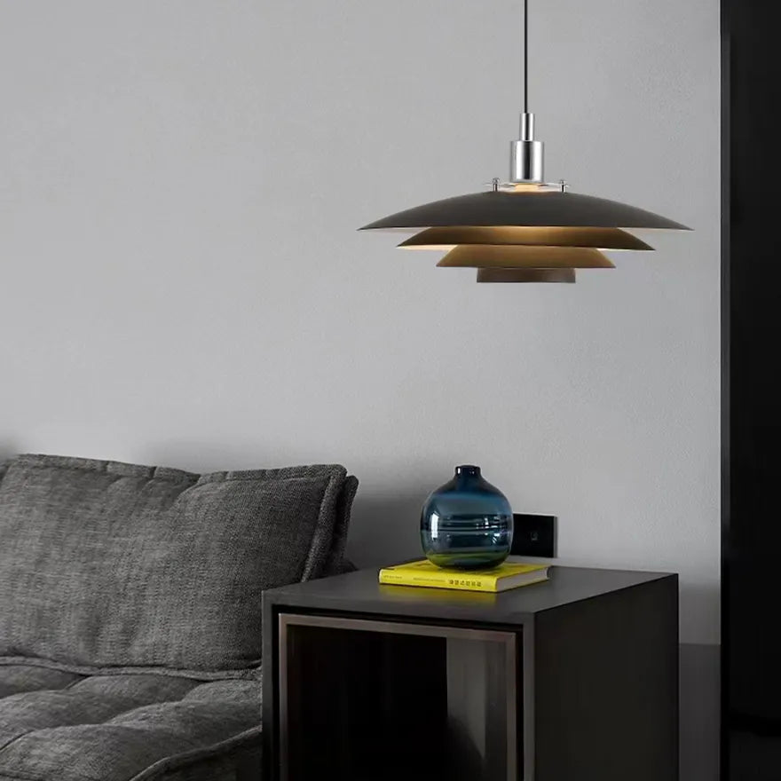 Suspension LED en Disque À Couches Nordique Pour Salle À Manger