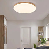 Plafonnier LED Dimmable Bois Rond Style Nordique pour Chambre