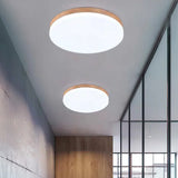 Plafonnier LED Dimmable Bois Rond Style Nordique pour Chambre