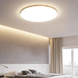 Plafonnier LED Dimmable Bois Rond Style Nordique pour Chambre
