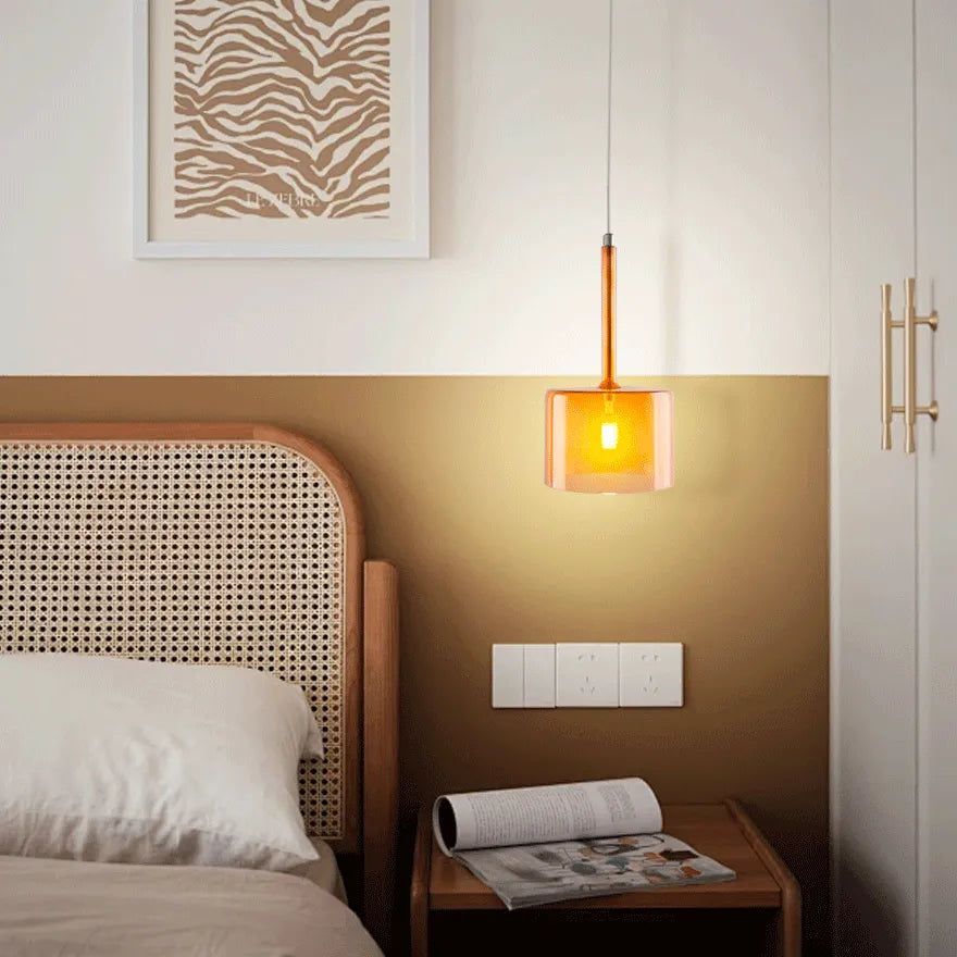 Suspension Simple Verre Cylindrique pour Salle à Manger