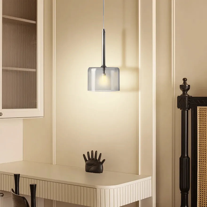 Suspension Simple Verre Cylindrique pour Salle à Manger
