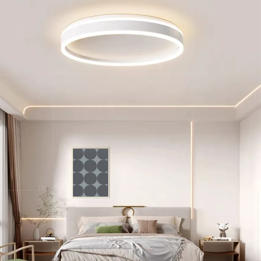 Plafonnier LED Anneau Minimaliste Dimmable pour Chambre