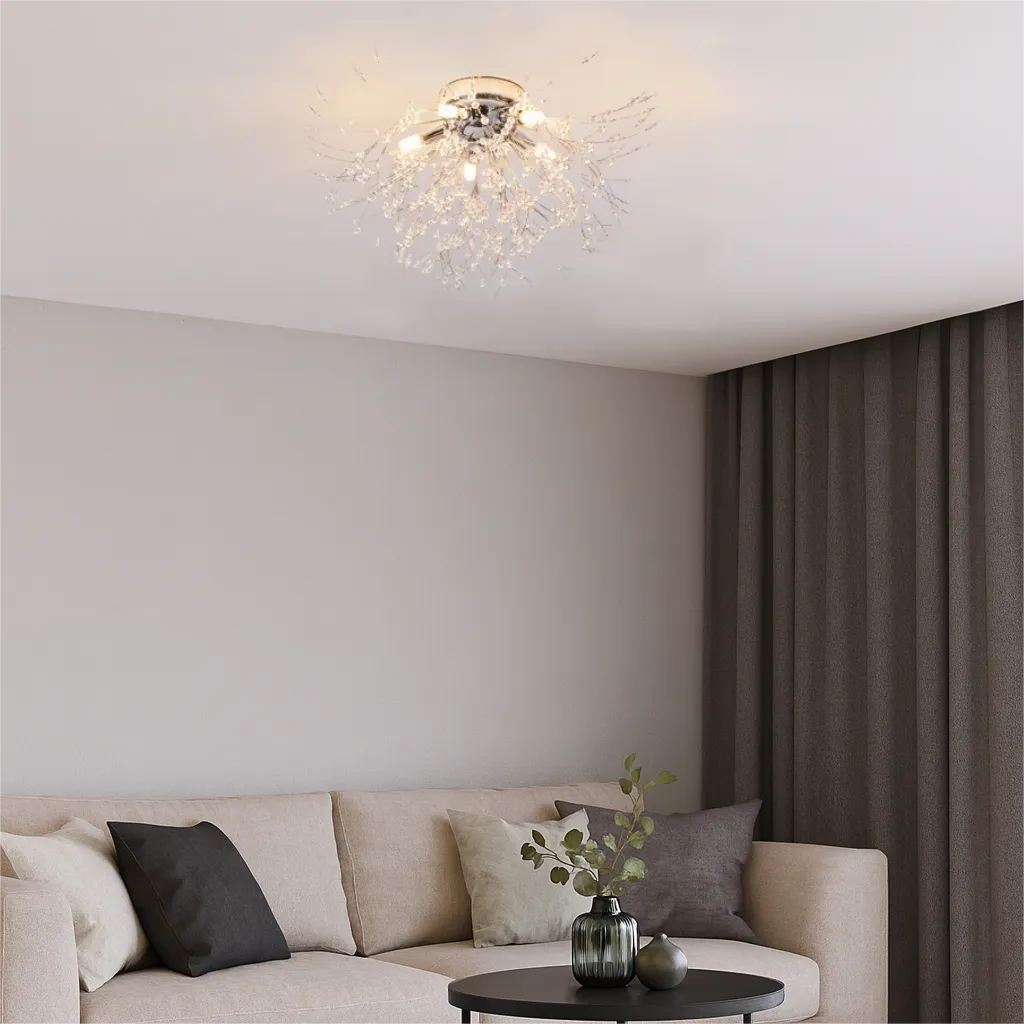 Plafonnier LED Moderne Forme de Pissenlit en Cristal