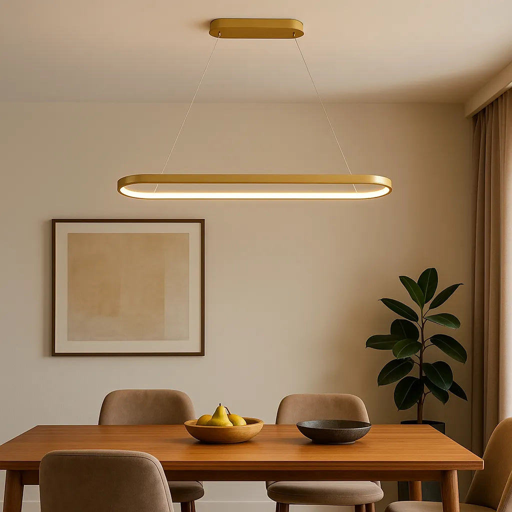 Suspension LED Moderne Ovale Dimmable pour Salle à Manger