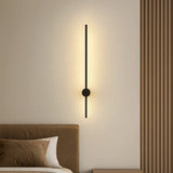 Applique Murale LED Noire Linéaire Minimaliste Rotative pour Chambre