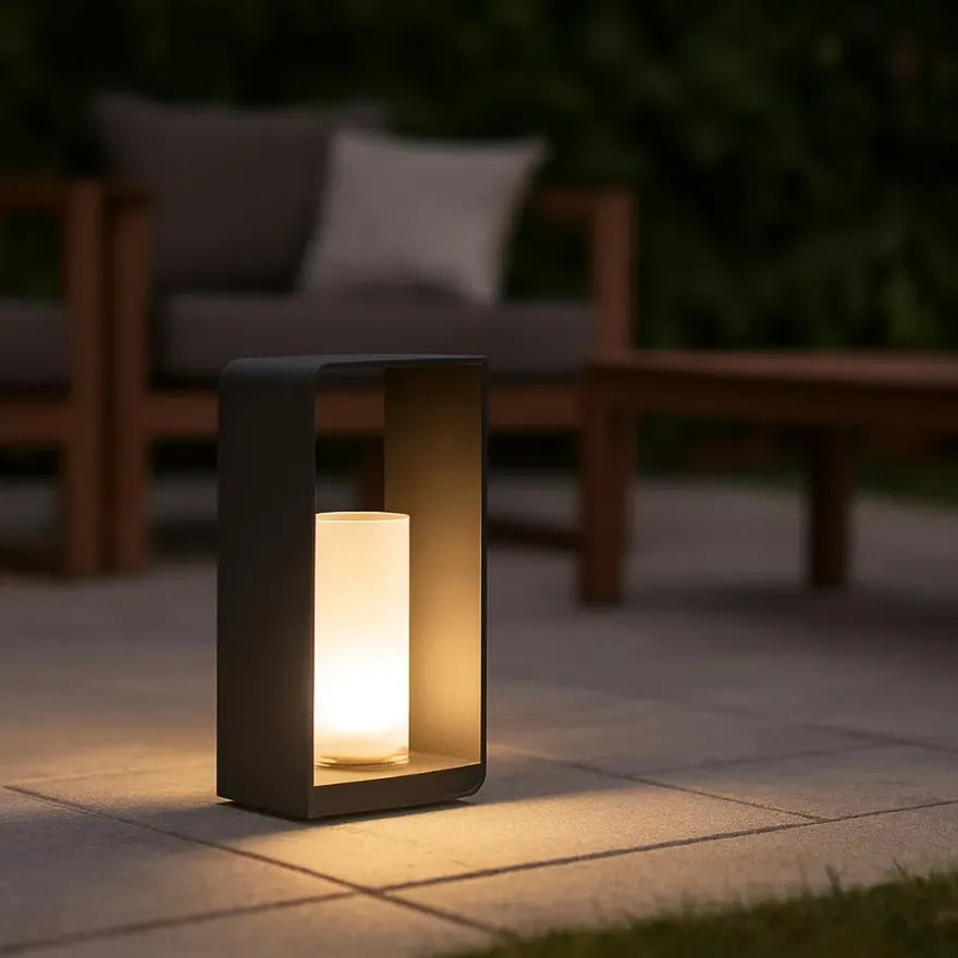 Lampadaire Solaire Simple et Étanche pour Terrasse Extérieure
