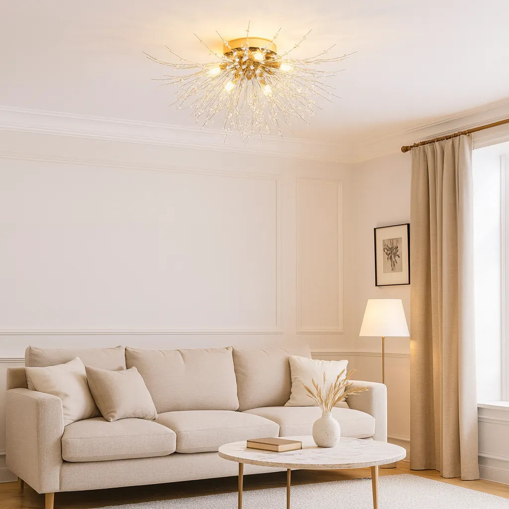 Plafonnier LED Moderne Forme de Pissenlit en Cristal