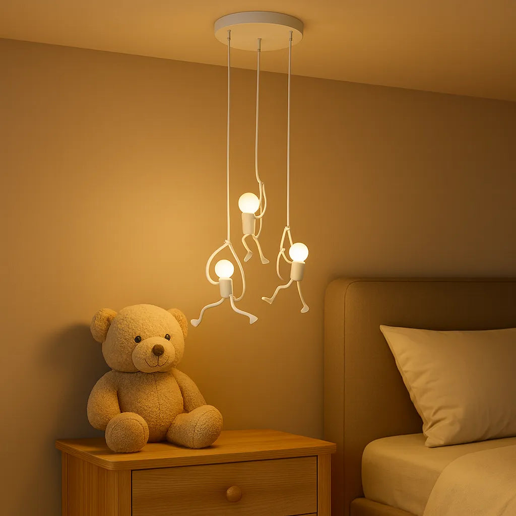 Suspension LED Moderne et Créative Petit Homme pour Chevet