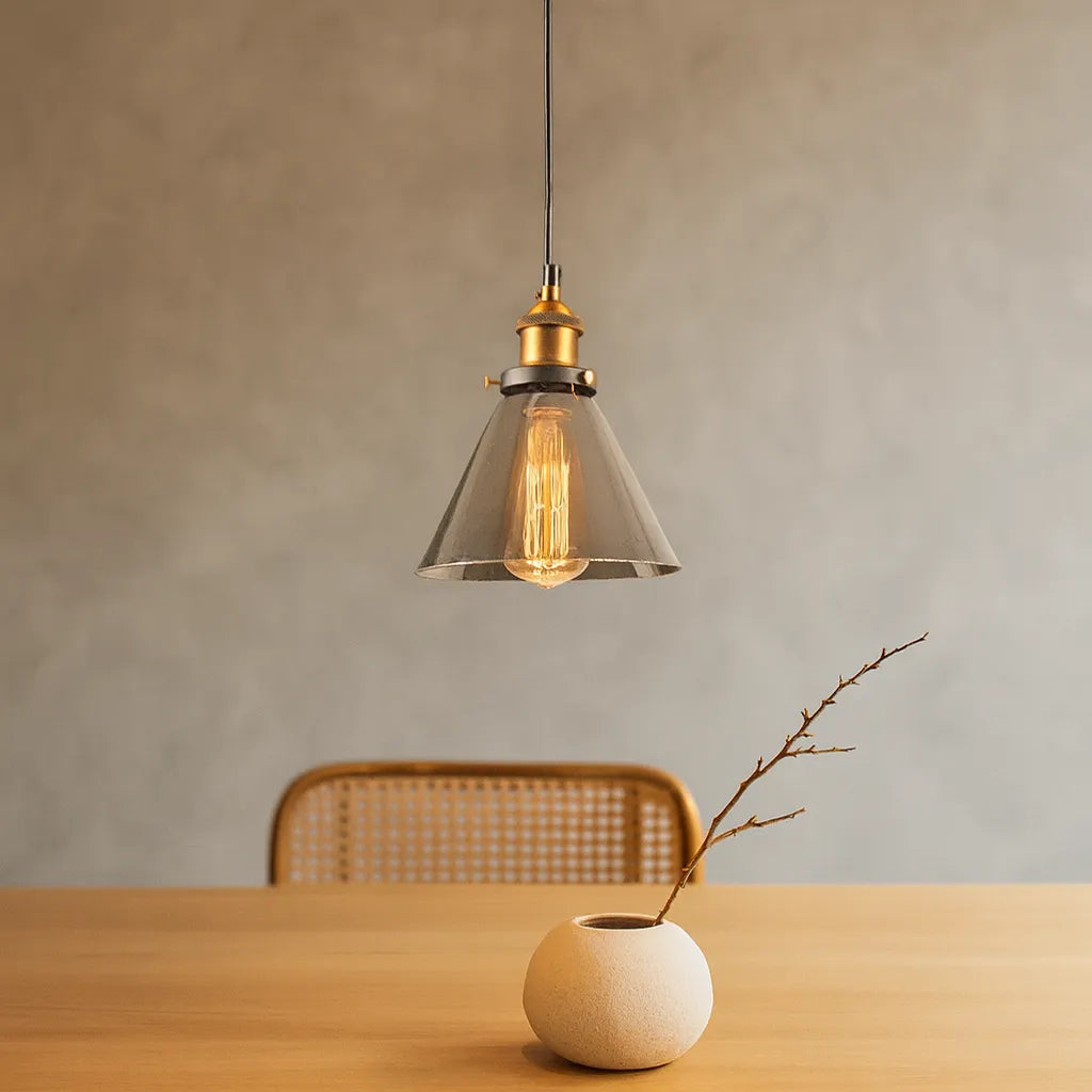 Suspension Verre Style Industriel Vintage pour Salle à Manger