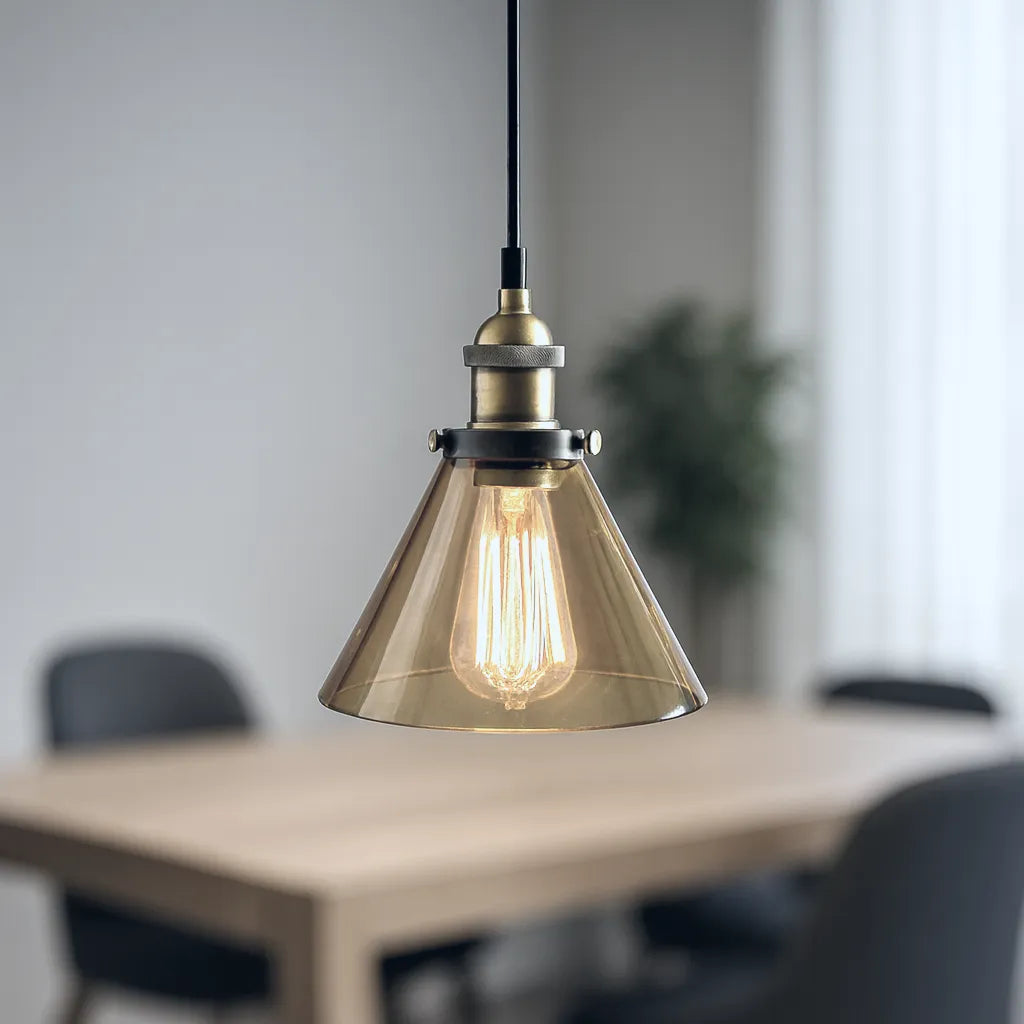 Suspension Verre Style Industriel Vintage pour Salle à Manger